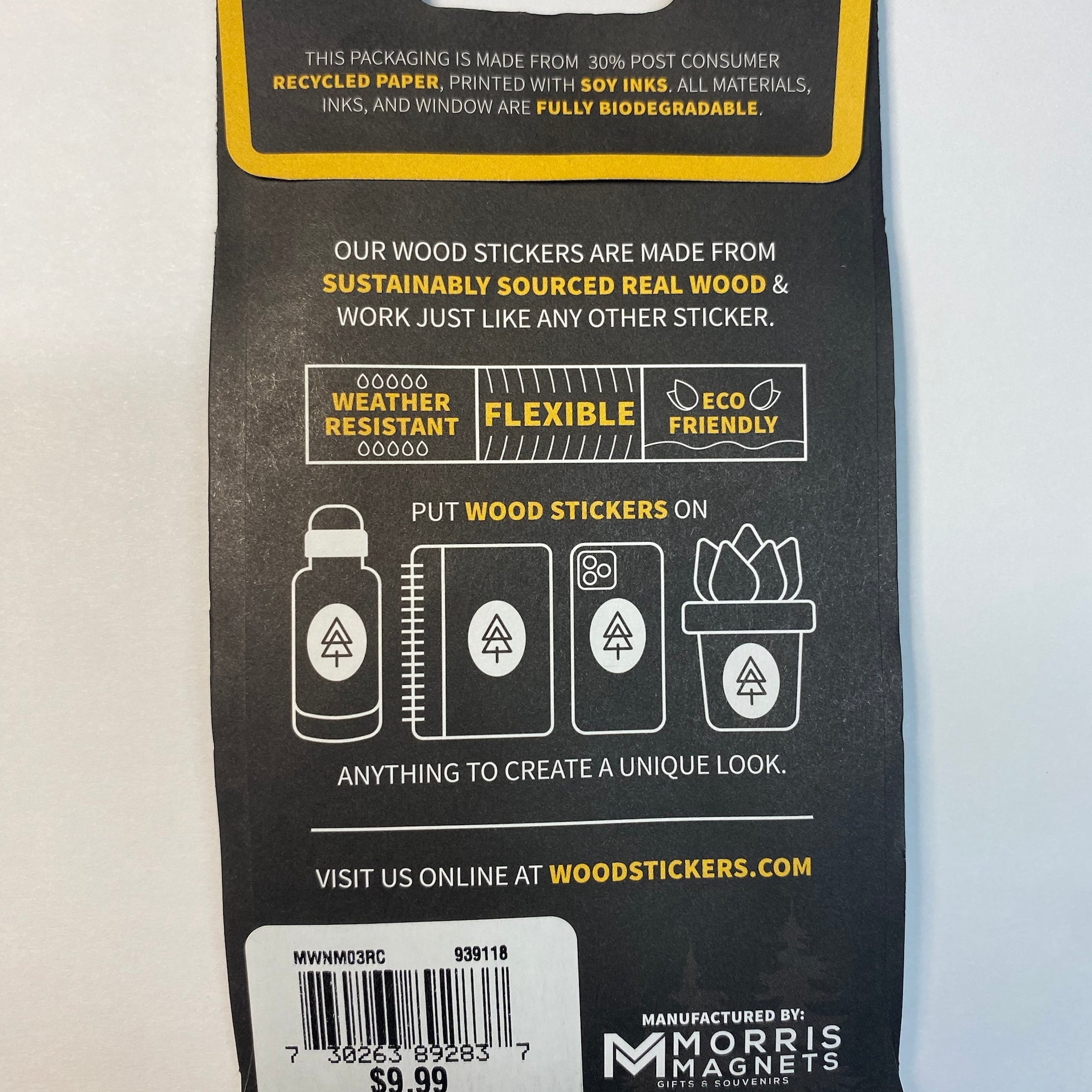 back packaging of wood hiker muir woods sticker