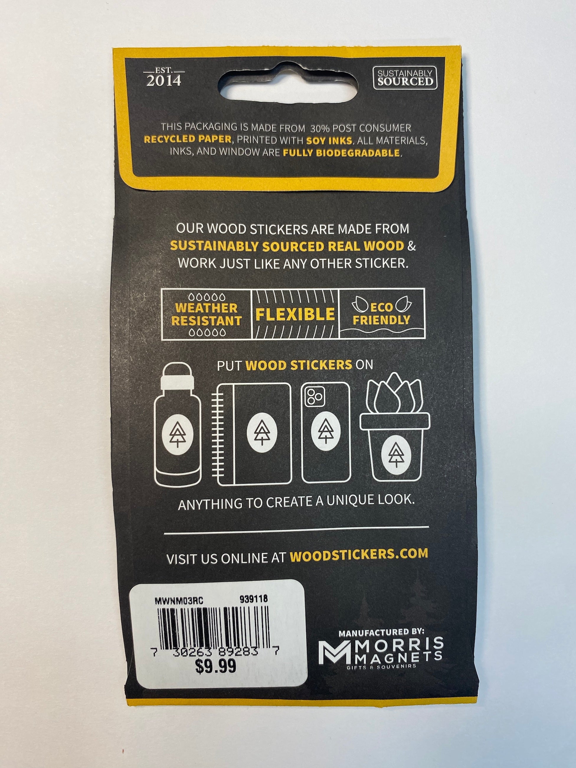 back packaging of wood hiker muir woods sticker
